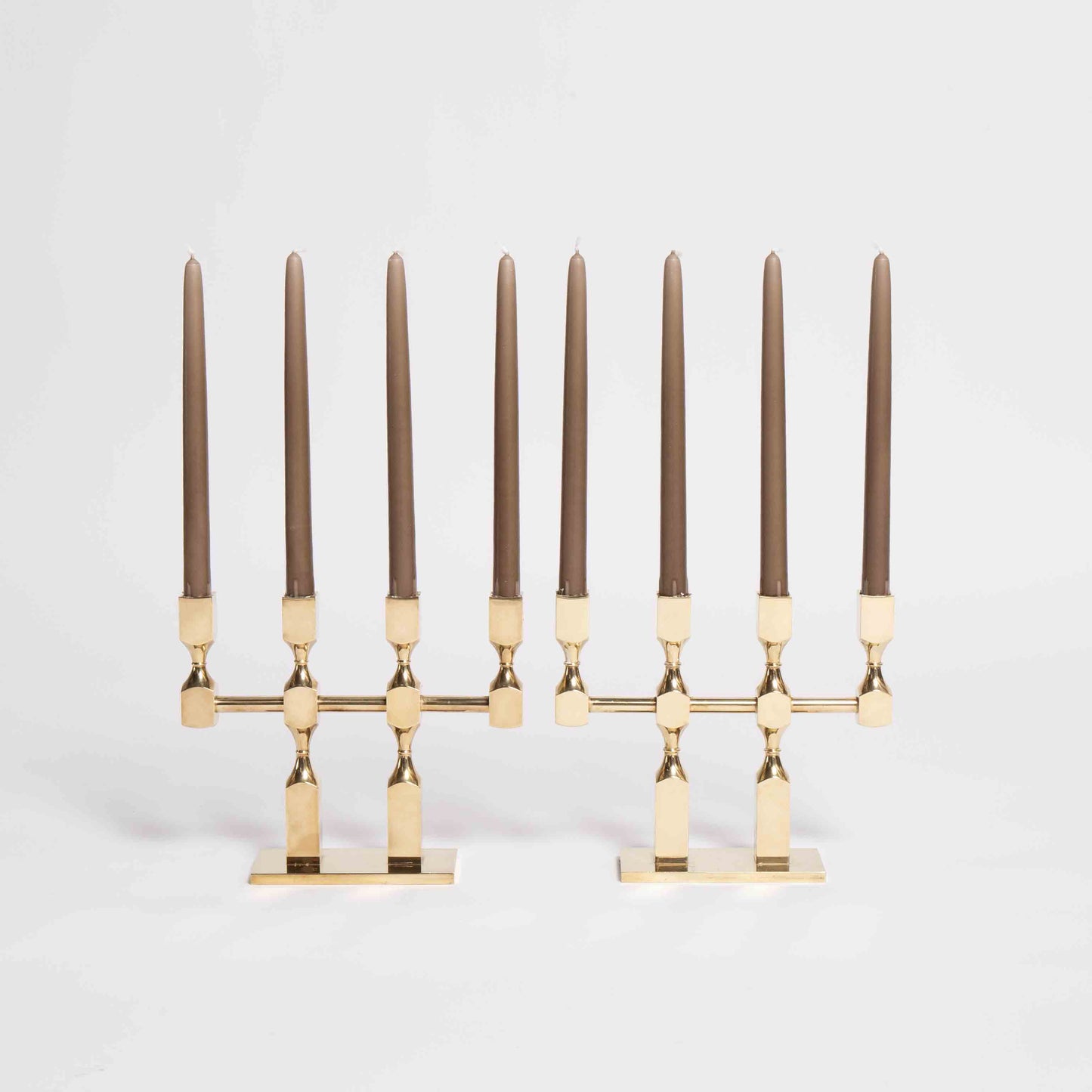 Vintage pair of Swedish Solid Brass Candelabra by Metallslöjden GUSUM